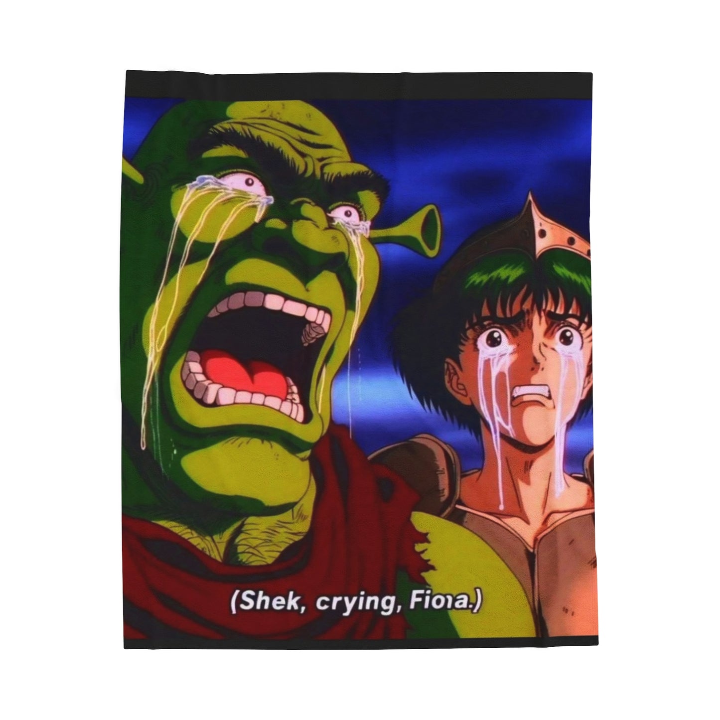 Shrek Crying, Fiona! Velveteen Plush Blanket